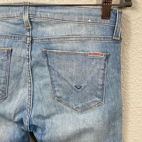 Hudson Krista Ankle Super Skinny Jeans Distressed Ripped Karma Blue Sz 28 - Picture 6 of 12
